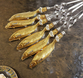 Набор шампуров "Вобла". Позолота
