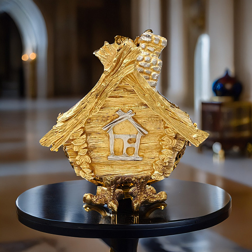 Шкатулка "Избушка". Позолоченная купить с доставкой Шкатулка "Избушка". Позолоченная